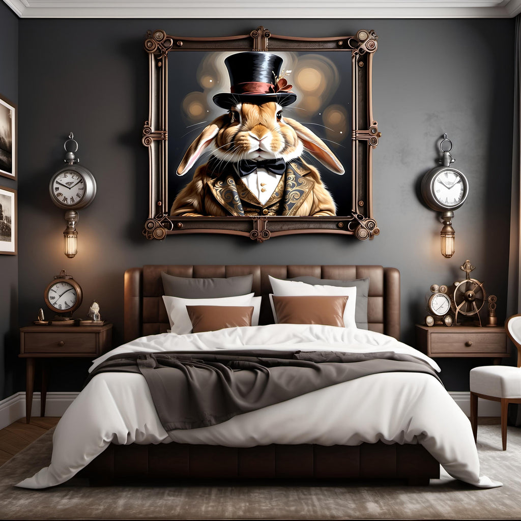 Victorian Rabbit Portrait: Dapper Bunny in Top Hat (Digital Download) 2