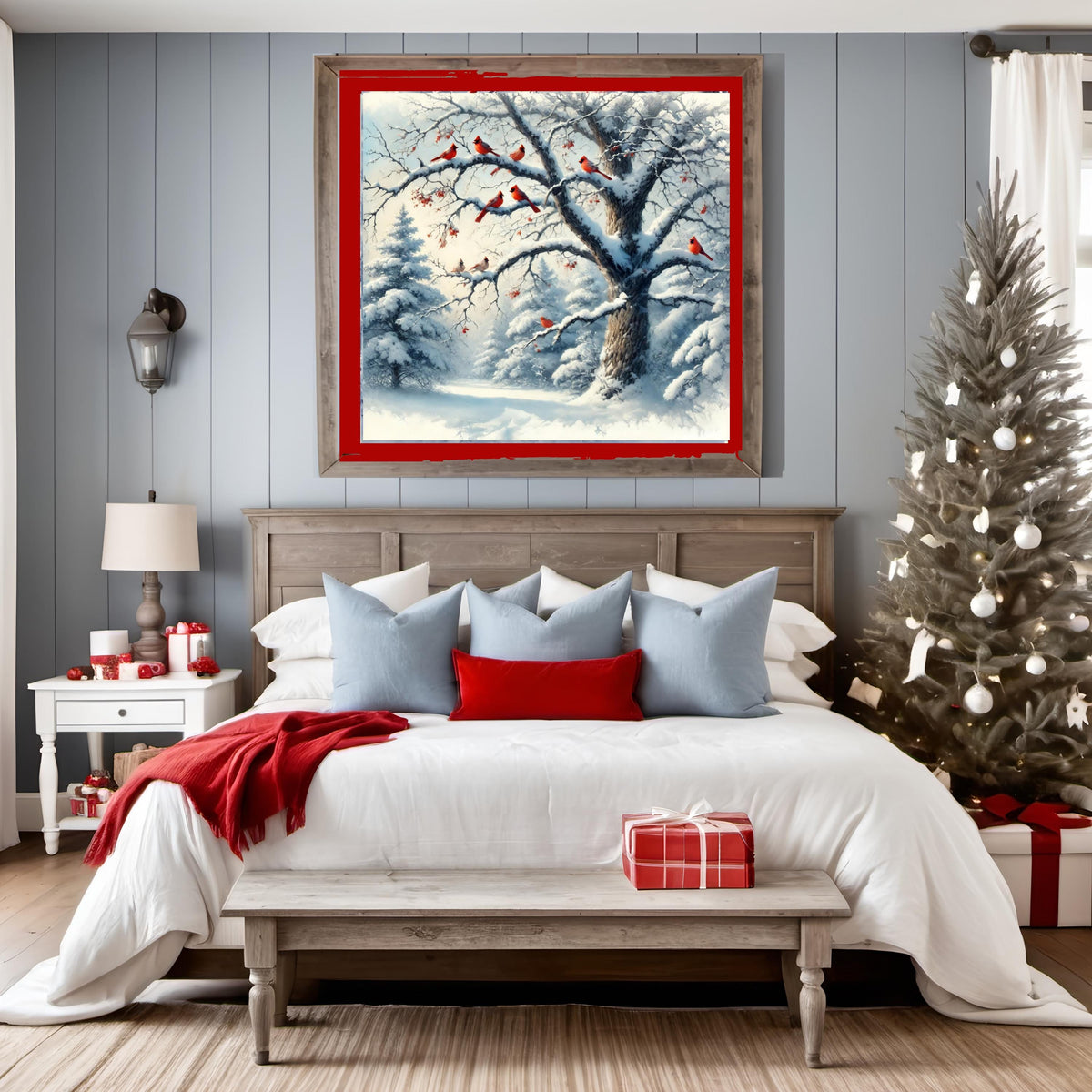 Winter Cardinal Print: Snowy Forest Nature Art (Digital Download)