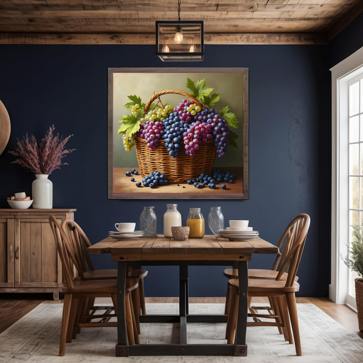 Vintage Grape Harvest Art Print: Rustic Farmhouse Wall Decor (Digital Download)