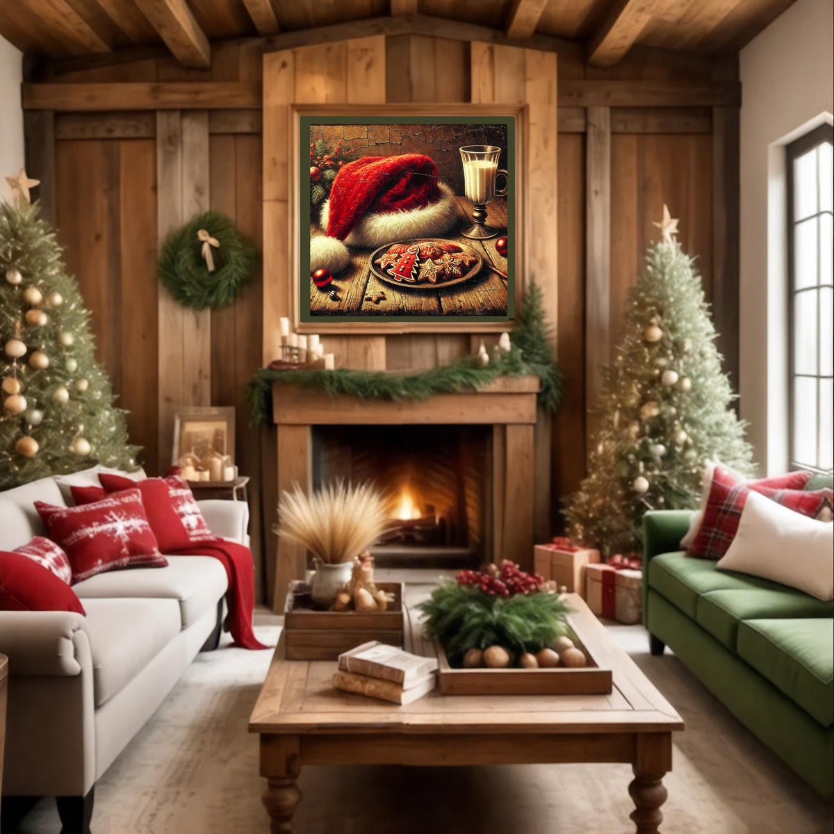 Vintage Santa Hat & Cookies Print: Nostalgic Christmas Decor (Digital Download)