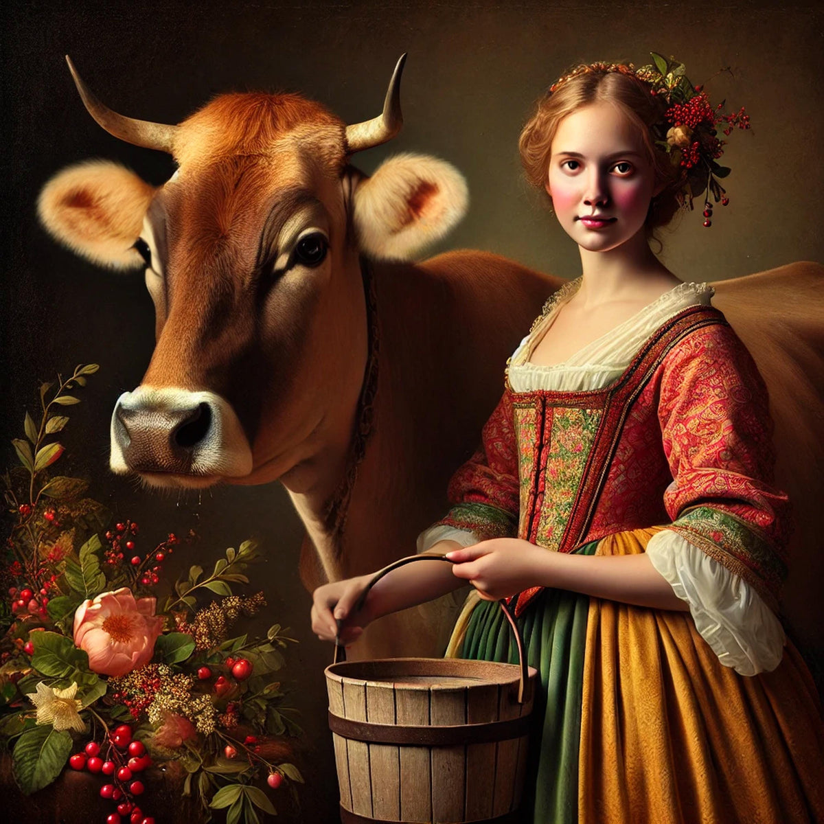 Vintage Christmas Cow Print: Rustic Holiday Wall Art (Digital Download)
