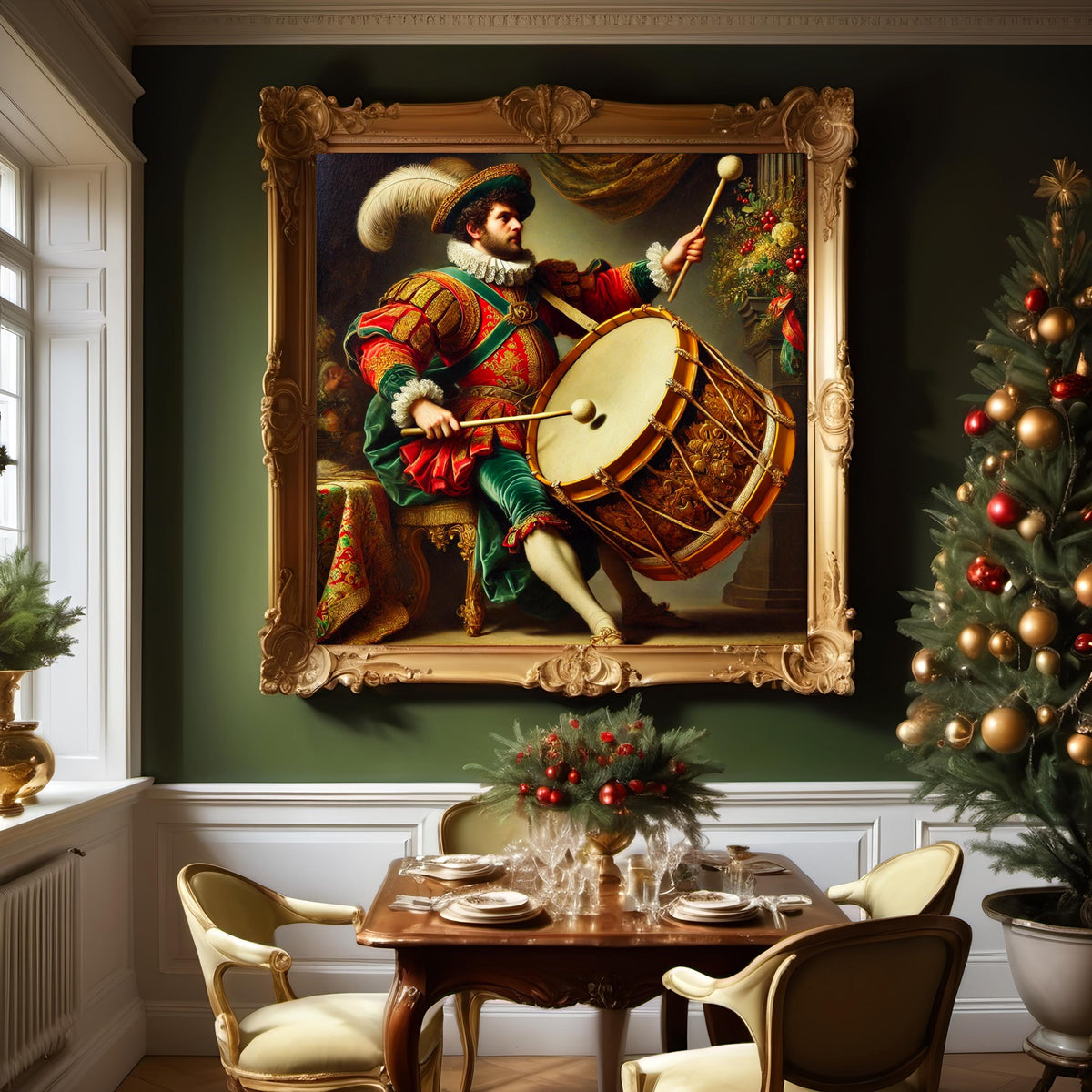 Victorian Drummer Christmas Art: Festive Holiday Decor (Digital Download)