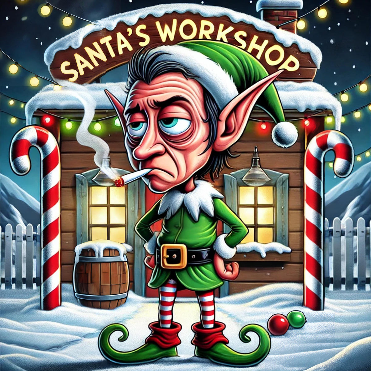 Funny Christmas Elf Print: Humorous Holiday Wall Art (Digital Download)