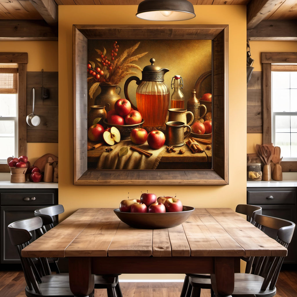 Rustic Apple Cider Still Life Print: Victorian Autumn Decor (Digital Download)