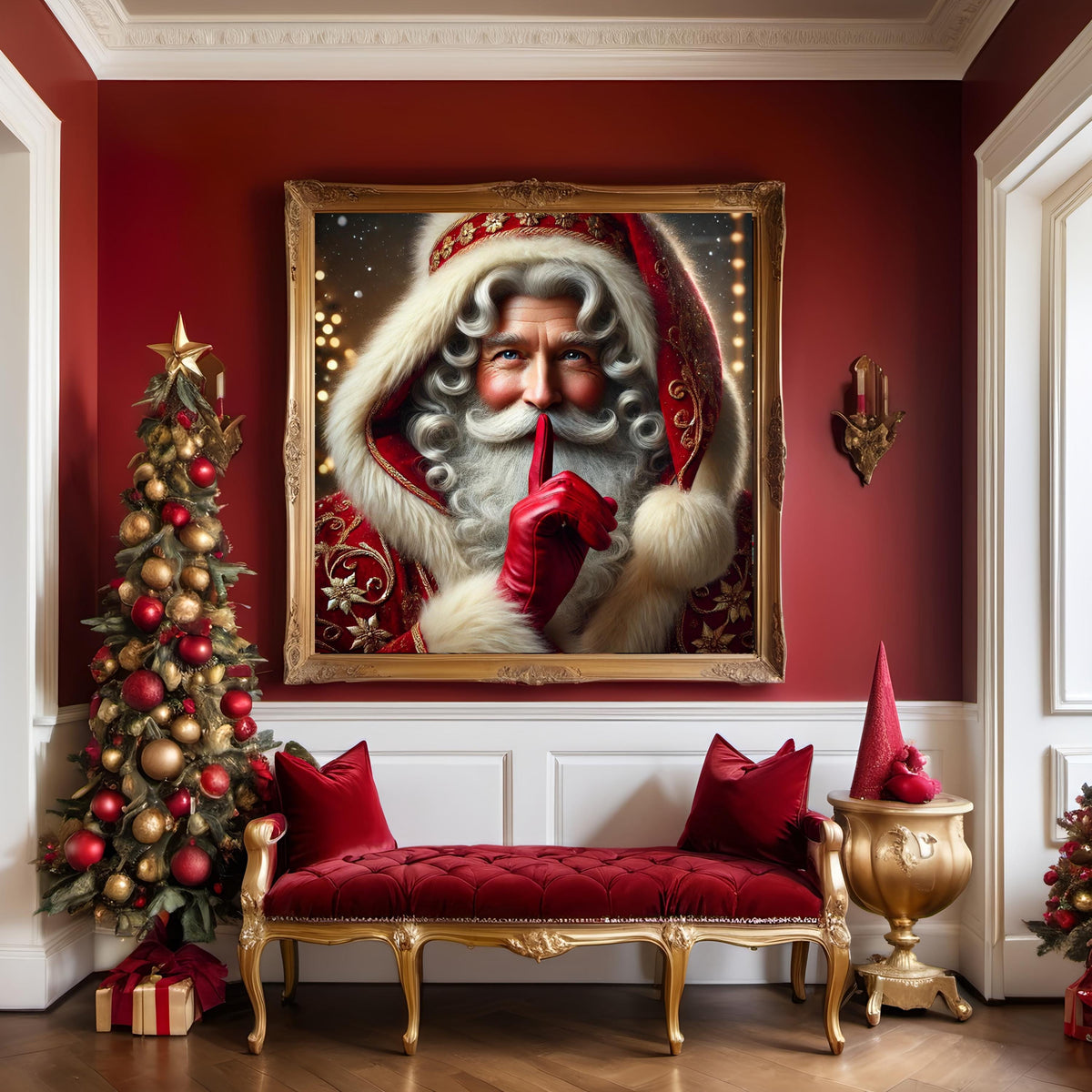 Quiet Santa Print: Festive Christmas Wall Art (Digital Download)