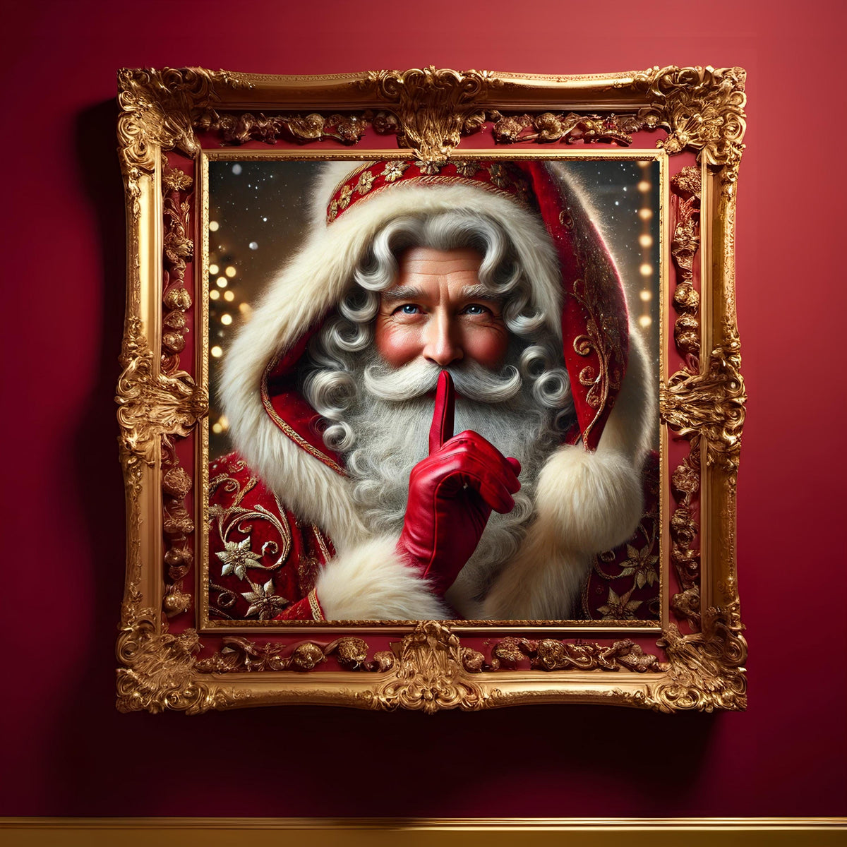 Quiet Santa Print: Festive Christmas Wall Art (Digital Download)