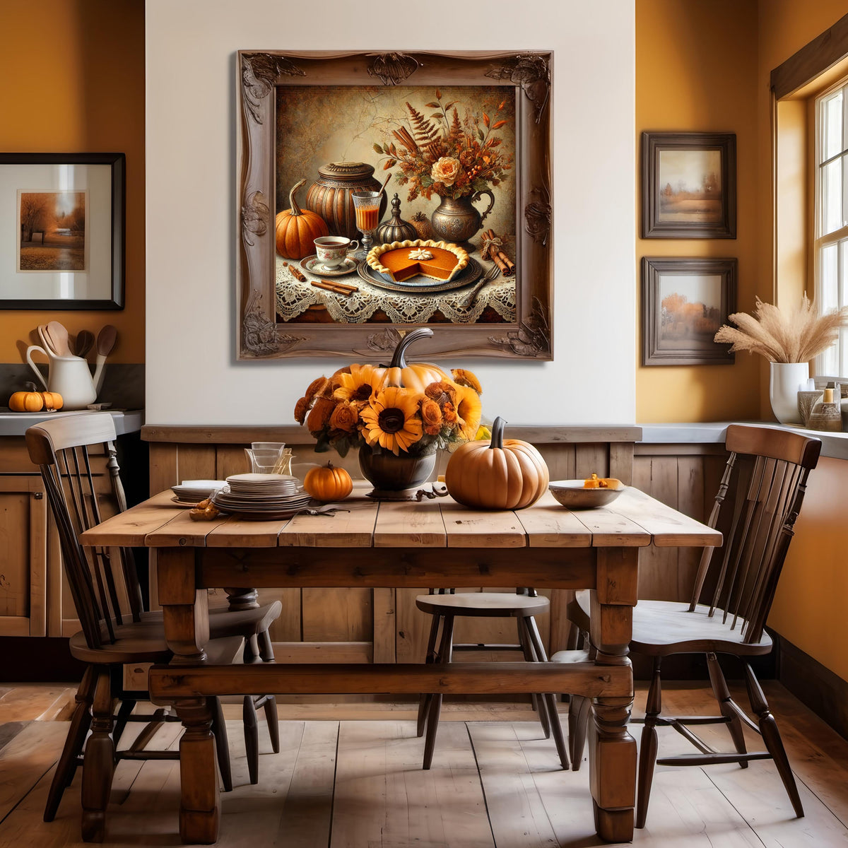 Victorian Pumpkin Pie Print: Vintage Fall Kitchen Decor (Digital Download)