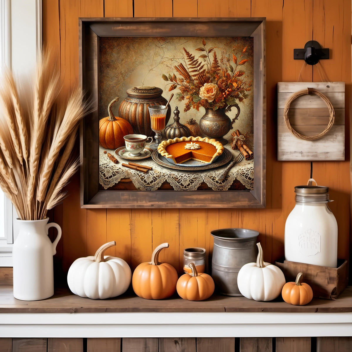 Victorian Pumpkin Pie Print: Vintage Fall Kitchen Decor (Digital Download)