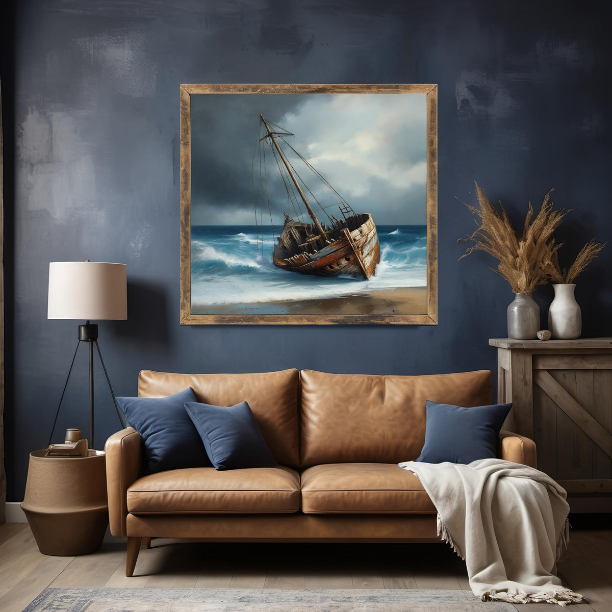 Shipwreck Coastal Art Print: Weathered Nautical Scene (Digital Download)