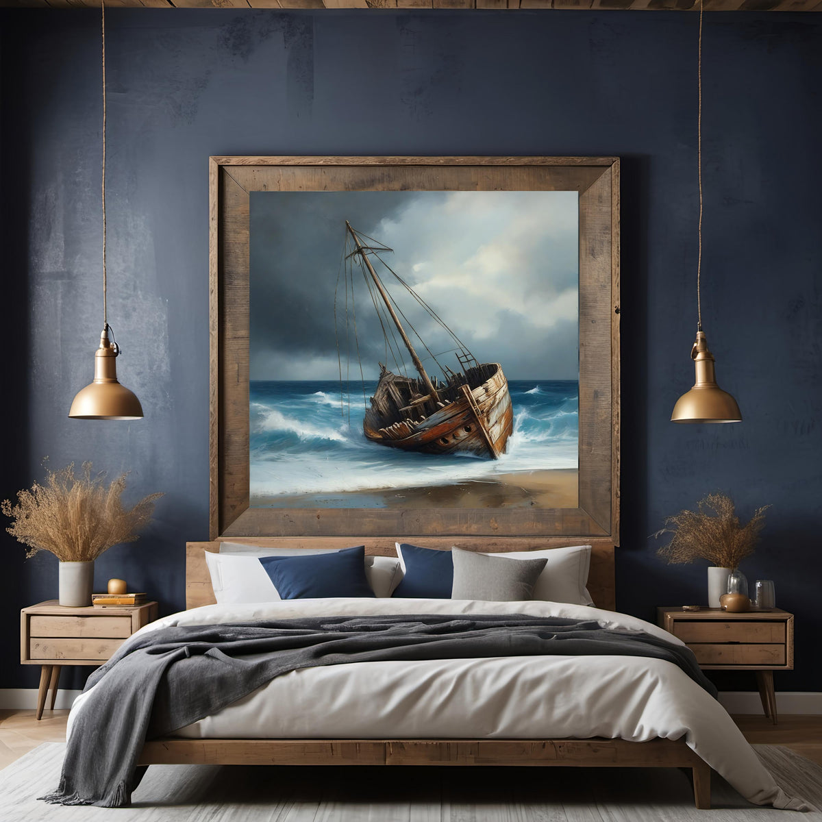 Shipwreck Coastal Art Print: Weathered Nautical Scene (Digital Download)