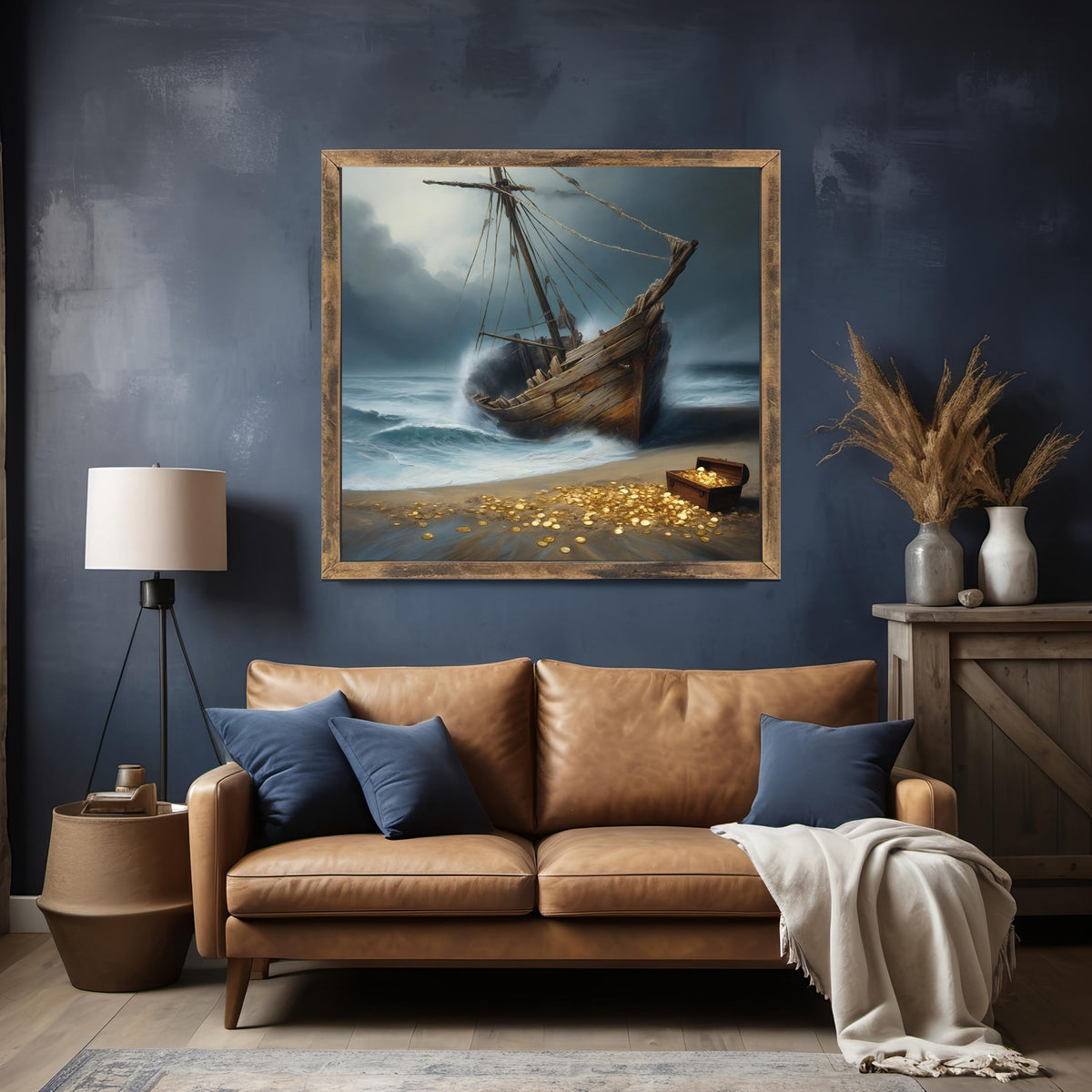 Shipwreck Treasure Chest Print: Nautical Pirate Scene (Digital Download)