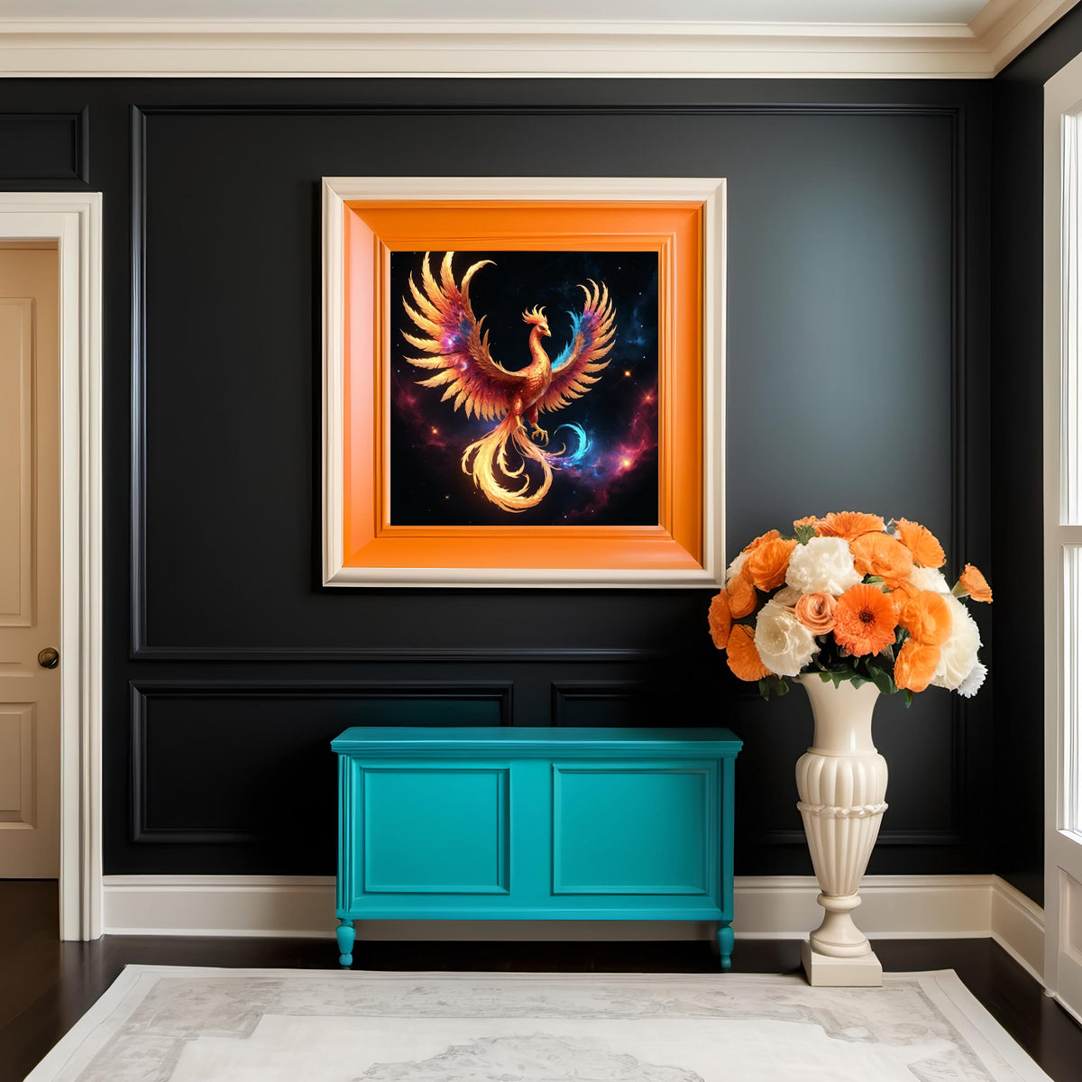 Fiery Phoenix Digital Print: Celestial Fantasy Art (Digital Download)