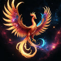 Fiery Phoenix Digital Print: Celestial Fantasy Art (Digital Download)