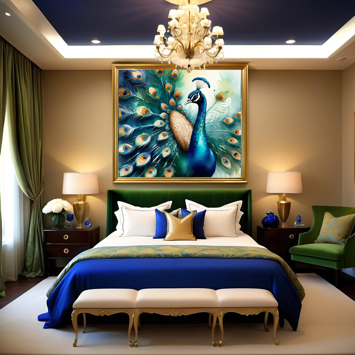 Watercolor Peacock Print: Vibrant Plumage Wall Art (Digital Download) 2