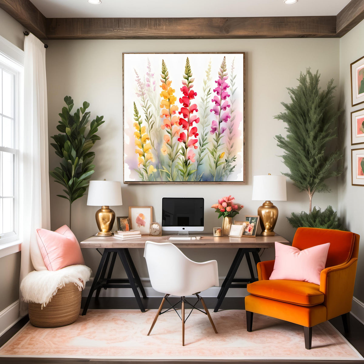 Snapdragon Watercolor Print: Vibrant Floral Wall Art (Digital Download)