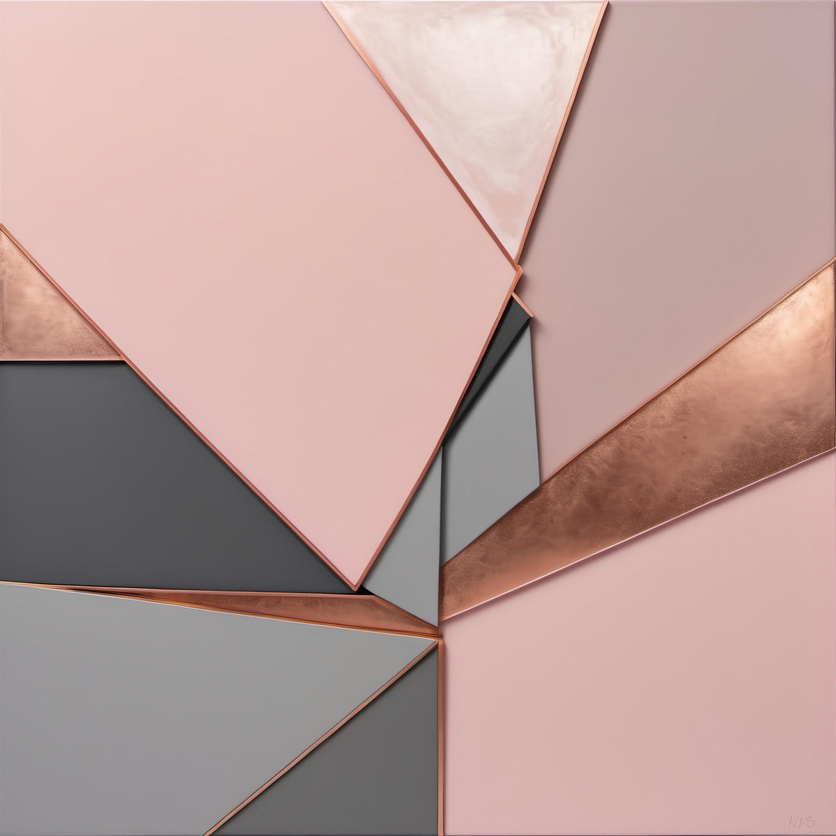 Blush Pink Geometric Art Print: Modern Minimalist Decor (Digital Download)