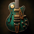Steampunk Electric Guitar Art: Futuristic Music Room Decor (Digital Download)
