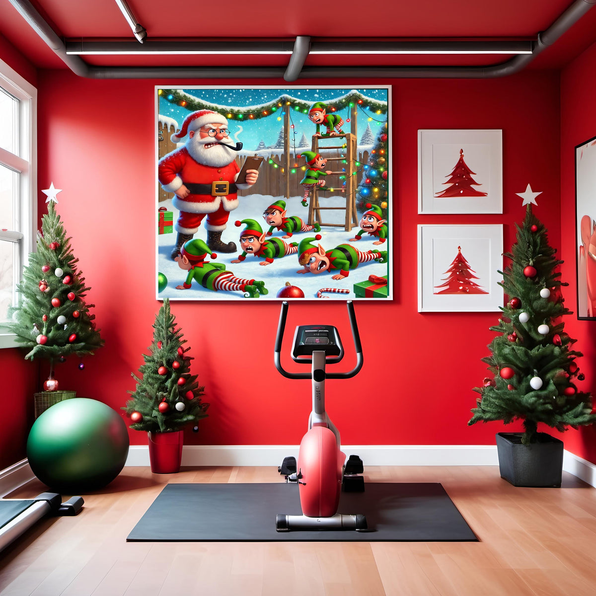 Funny Elf Boot Camp Art: Christmas Humor Print (Digital Download)