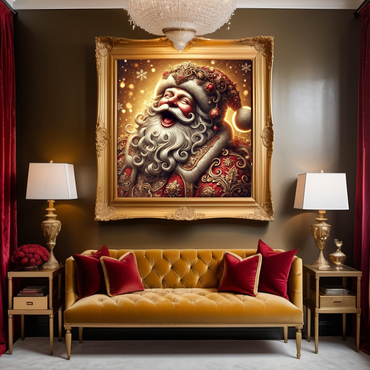 Victorian Santa Claus Portrait: Luxurious Christmas Wall Art (Digital Download)