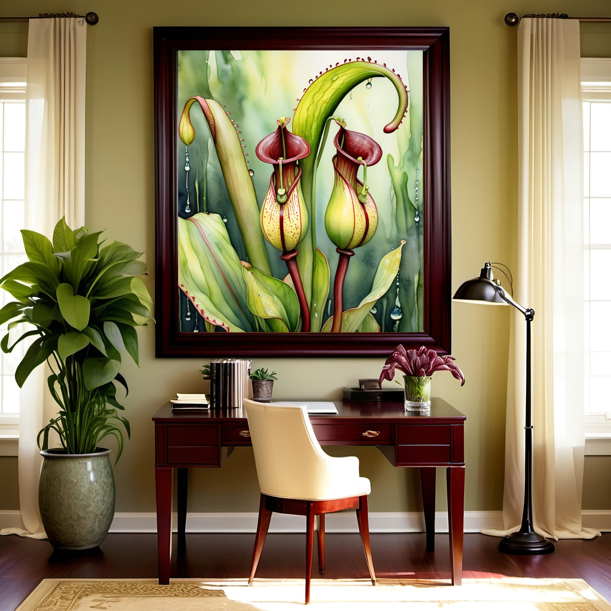 Pitcher Plant Art Print: Botanical Nature Wall Decor (Digital Download)