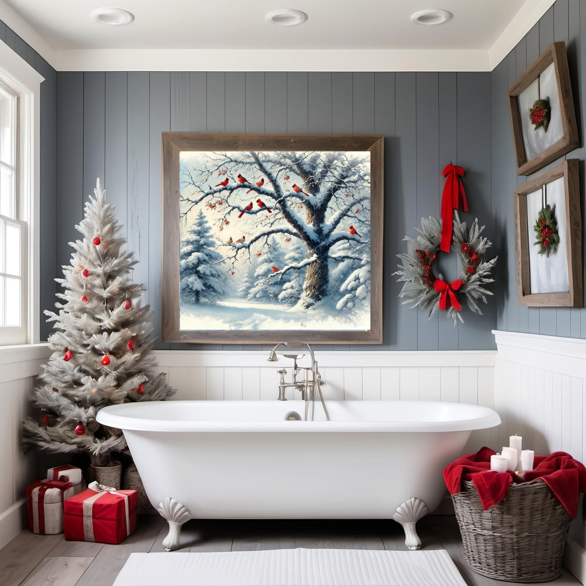 Winter Cardinal Print: Snowy Forest Nature Art (Digital Download)