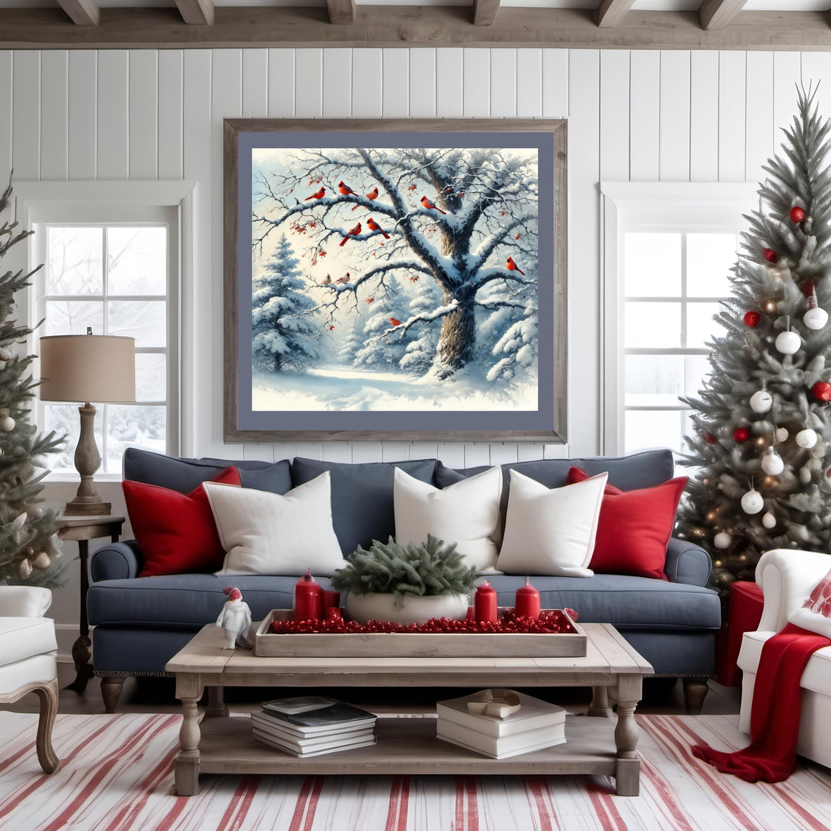 Winter Cardinal Print: Snowy Forest Nature Art (Digital Download)