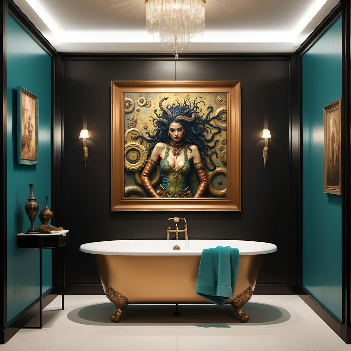 Steampunk Medusa Digital Print: Mythical Fantasy Wall Art (4096x4096 pixels)