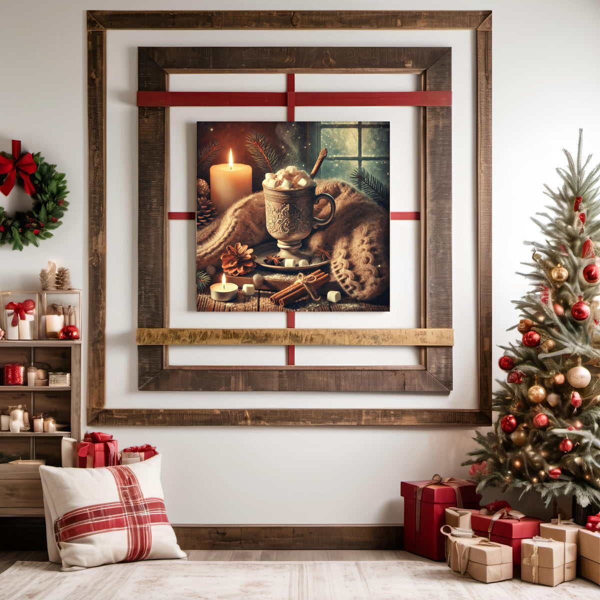 Rustic Winter Hot Cocoa Print: Vintage Holiday Wall Art (Digital Download)
