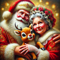 Santa, Mrs. Claus & Baby Rudolph Christmas Art (Digital Download)
