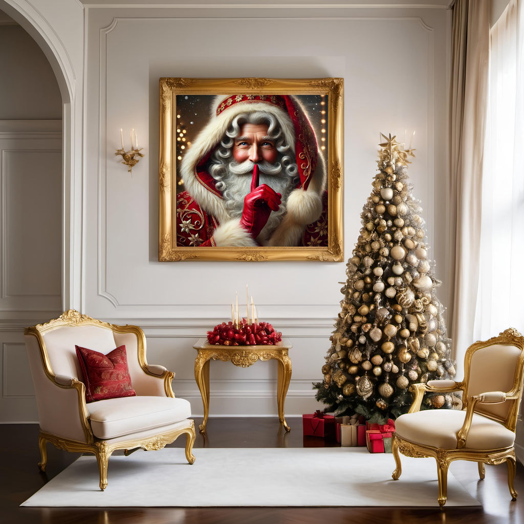 Quiet Santa Print: Festive Christmas Wall Art (Digital Download)