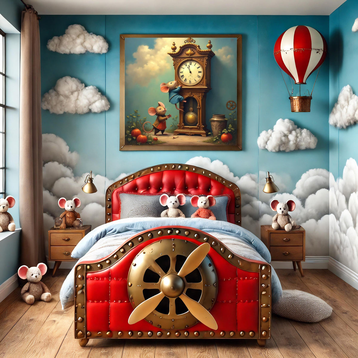 Vintage Mouse Clock Print: Hickory Dickory Dock Nursery Art (Digital Download) 2