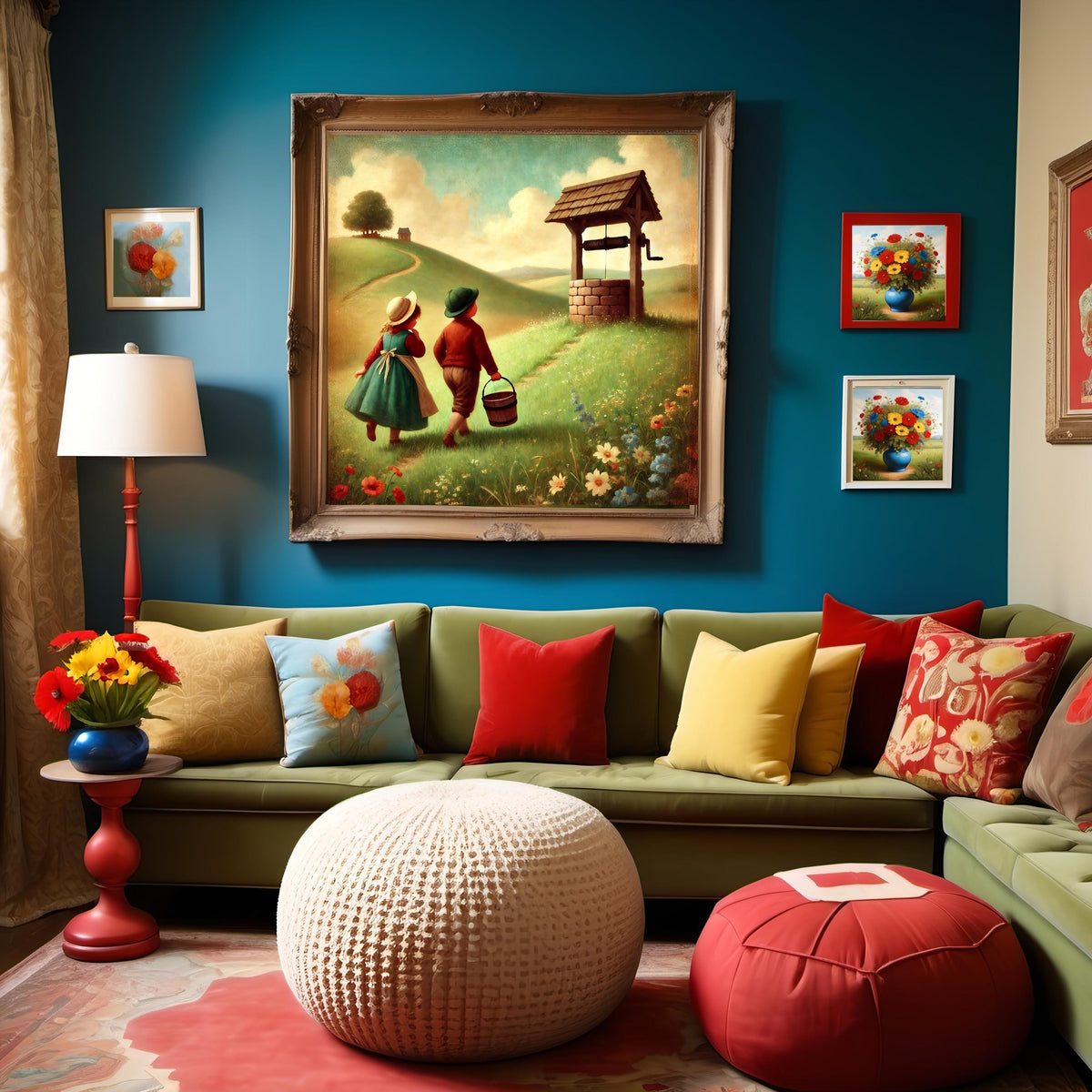 Jack and Jill Nursery Print: Vintage Farmhouse Children's Room Art (Digital Download)