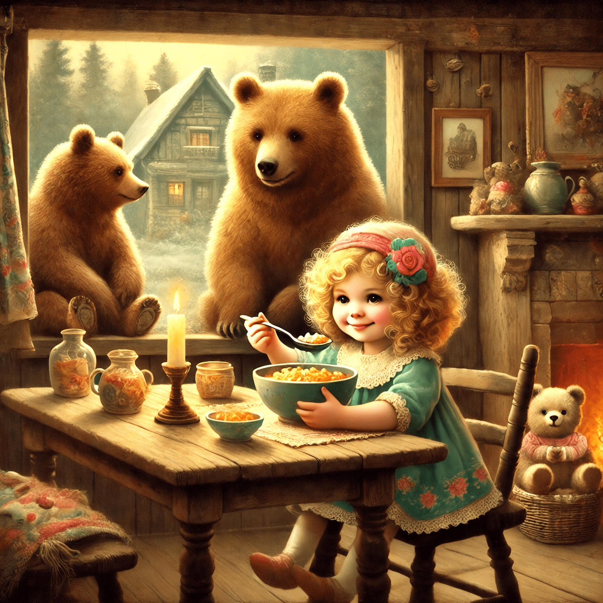 Goldilocks and the Three Bears Art: Whimsical Nursery Decor (Digital Download) 2