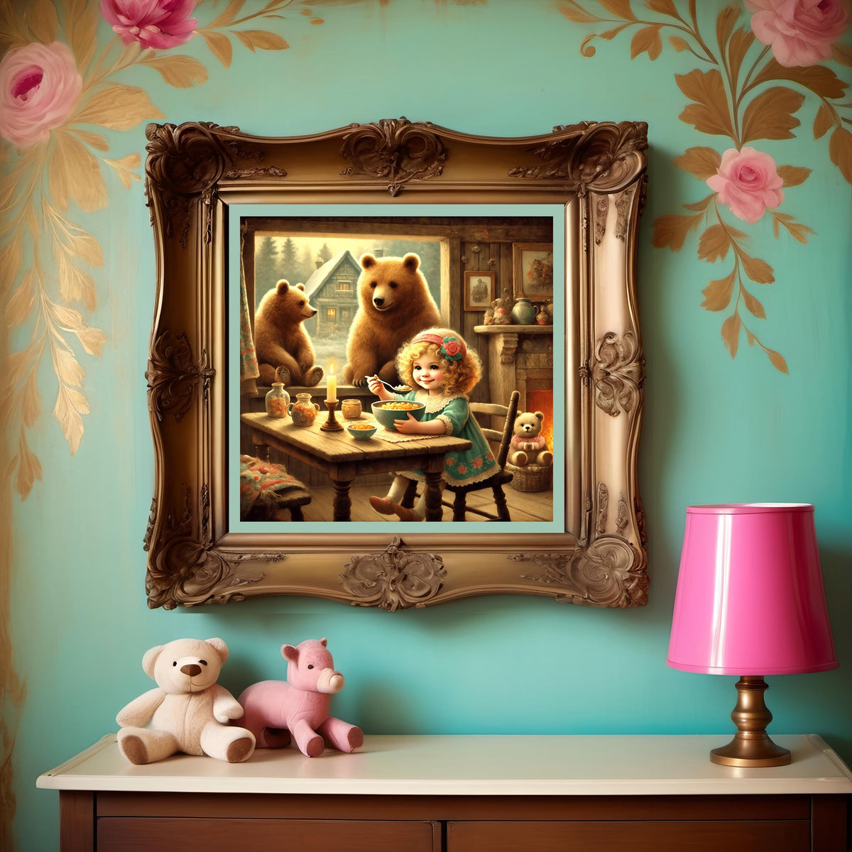 Goldilocks and the Three Bears Art: Whimsical Nursery Decor (Digital Download) 2