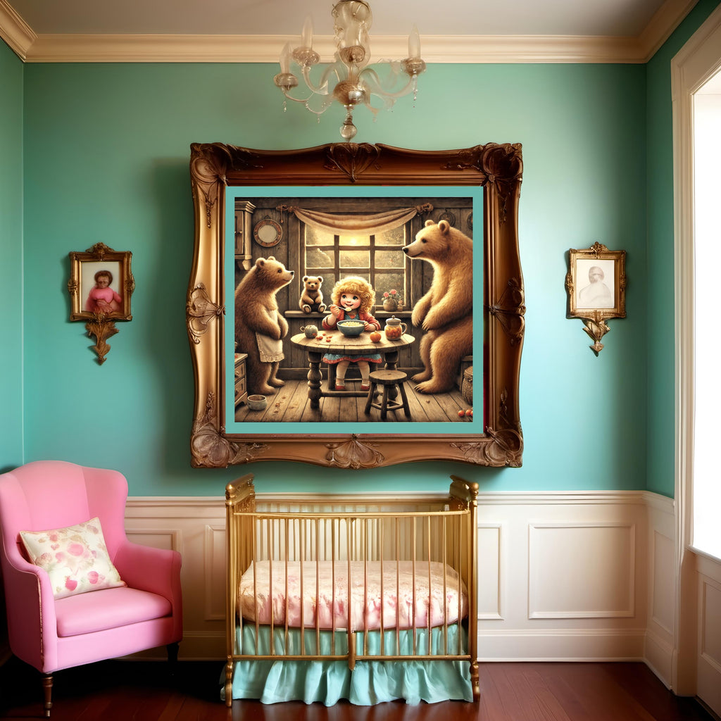 Goldilocks and the Three Bears Art: Whimsical Nursery Decor (Digital Download)