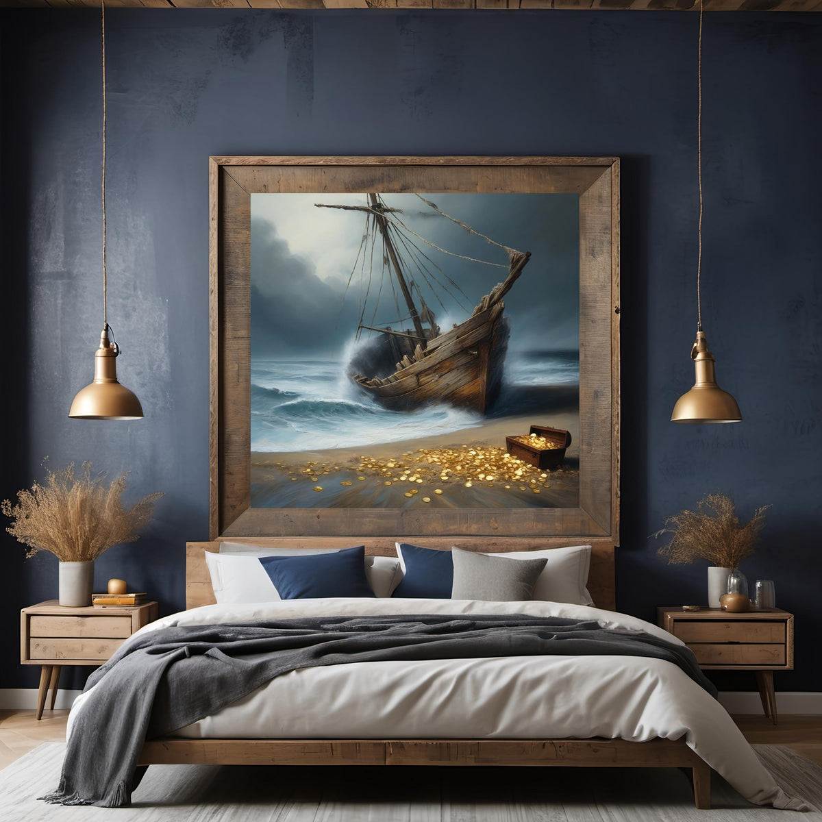 Shipwreck Treasure Chest Print: Nautical Pirate Scene (Digital Download)