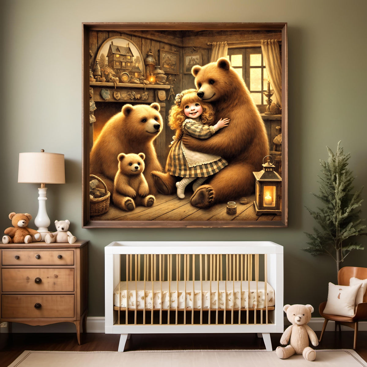 Goldilocks and the Three Bears Art: Whimsical Nursery Decor (Digital Download) 4