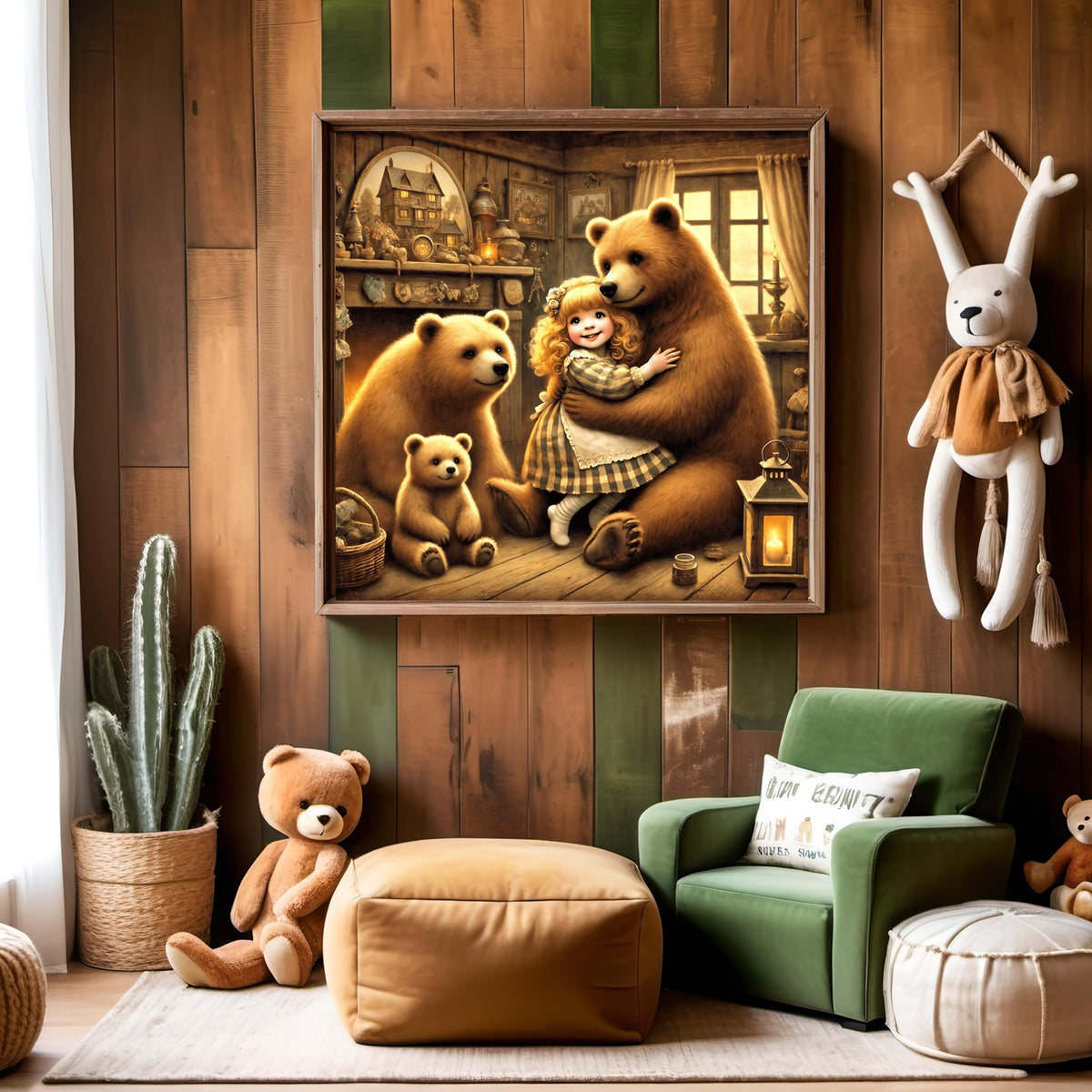 Goldilocks and the Three Bears Art: Whimsical Nursery Decor (Digital Download) 4