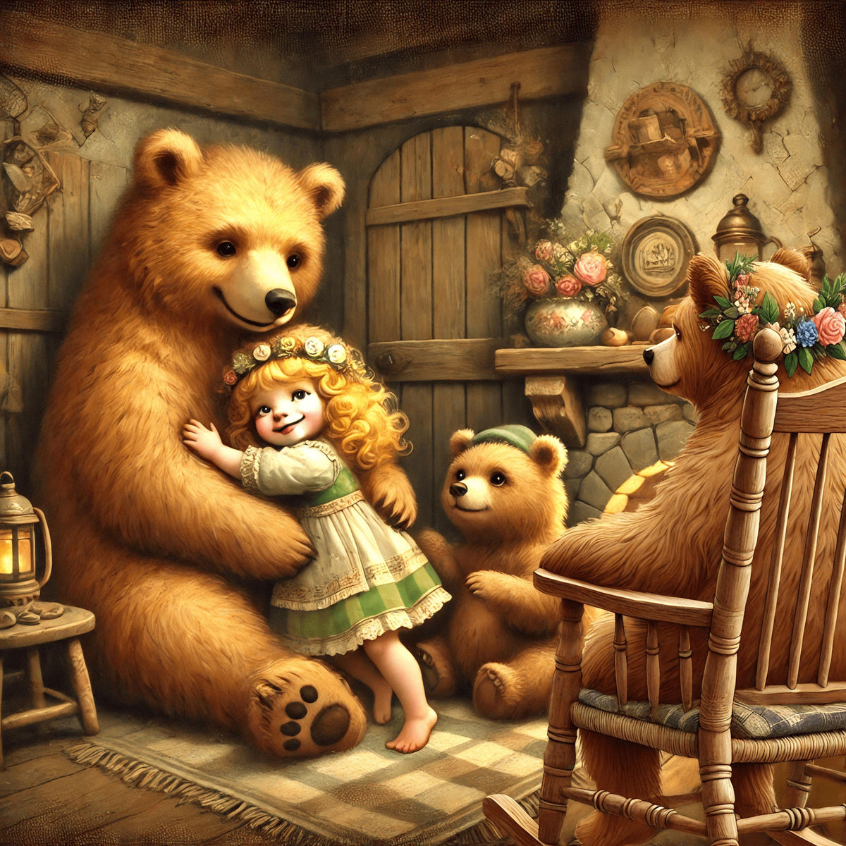 Goldilocks and the Three Bears Art: Whimsical Nursery Decor (Digital Download) 3