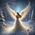 Victorian Winter Angel Art Print: Ethereal Christmas Scene (Digital Download)