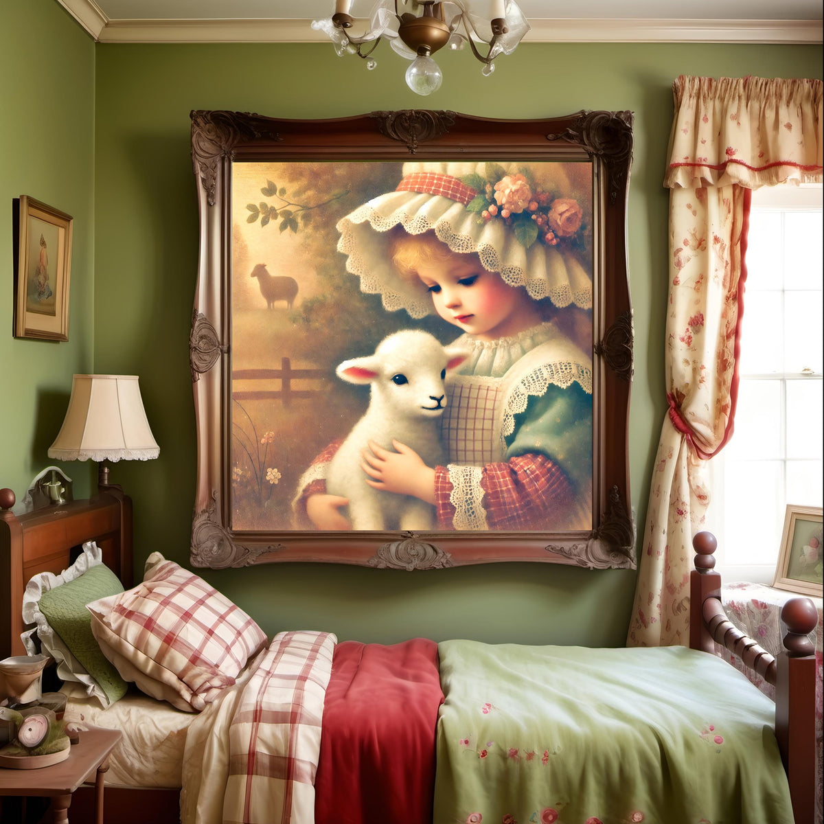 Mary Had a Little Lamb Print: Vintage Nursery Wall Art (Digital Download)