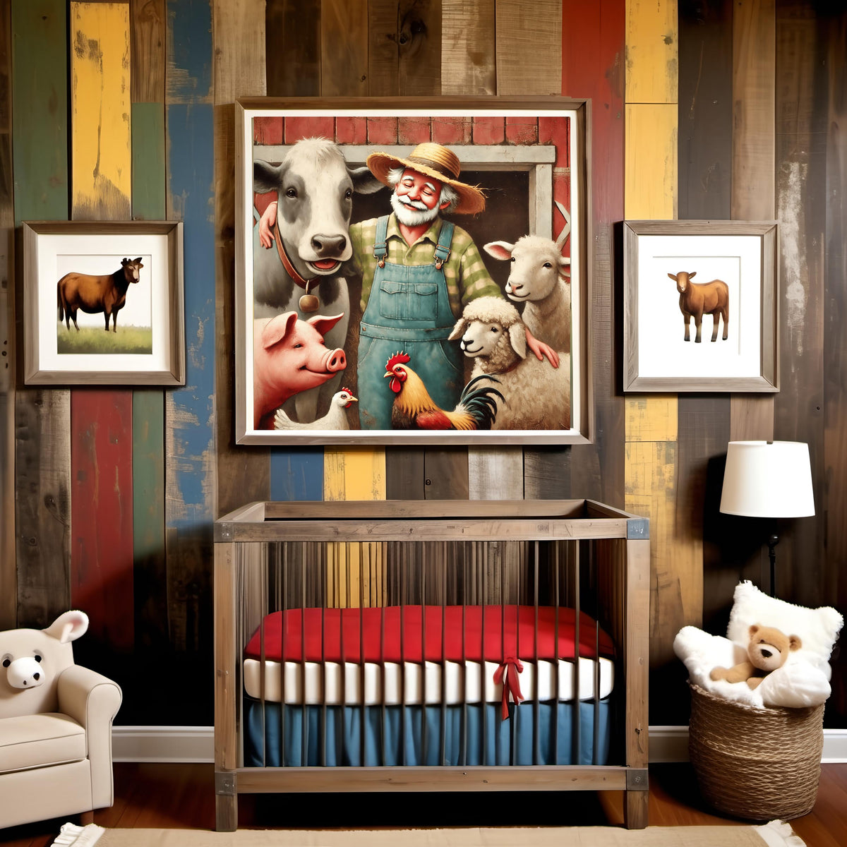 Old MacDonald Farmhouse Print: Vintage Storybook Nursery Art (Digital Download)