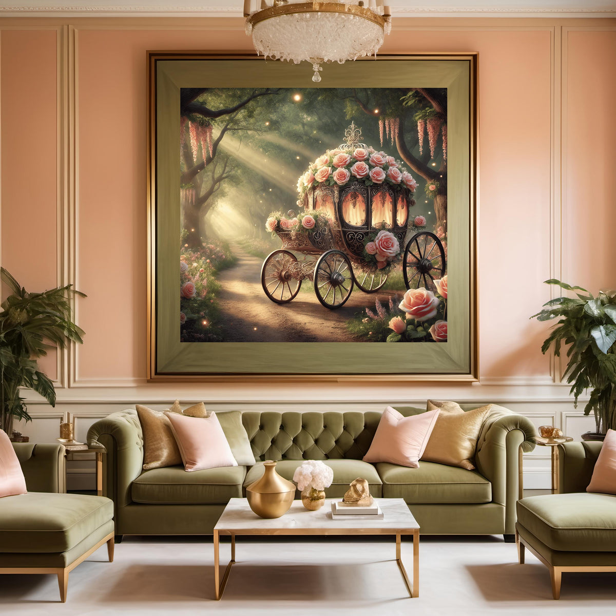 Fairytale Rose Carriage Print: Vintage Valentine Wall Art (Digital Download)