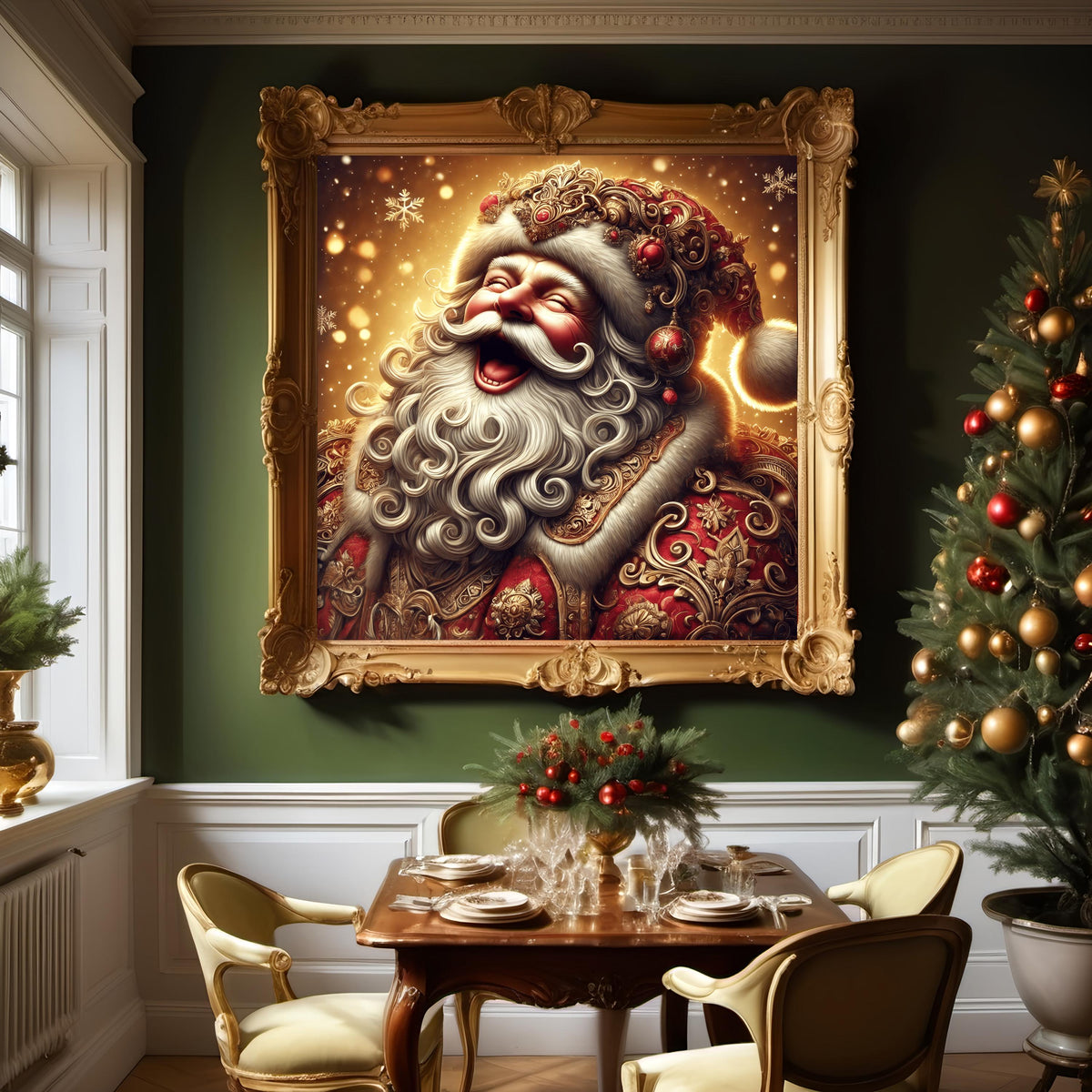 Victorian Santa Claus Portrait: Luxurious Christmas Wall Art (Digital Download)