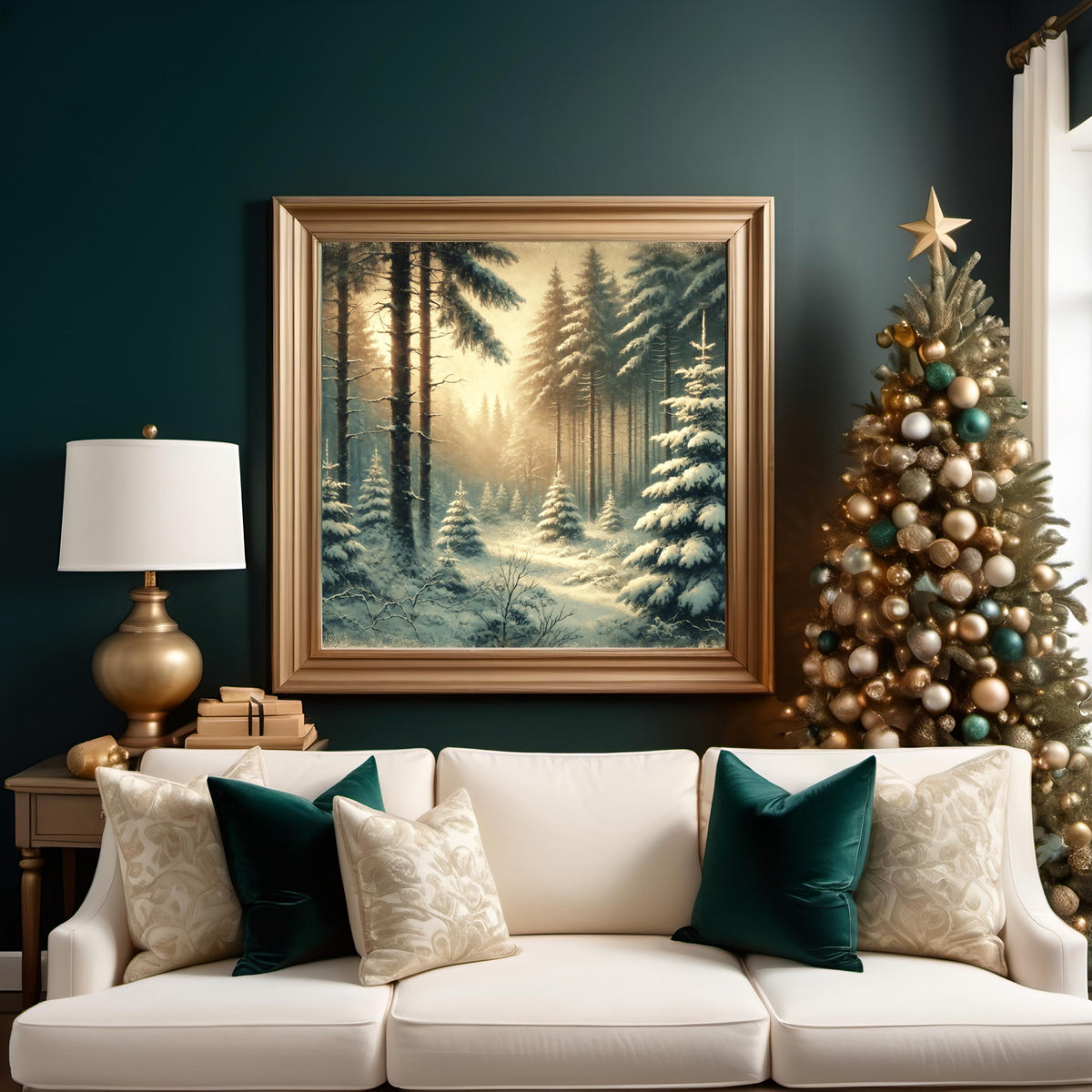 Vintage Snowy Forest Print: Serene Winter Landscape (Digital Download) 2