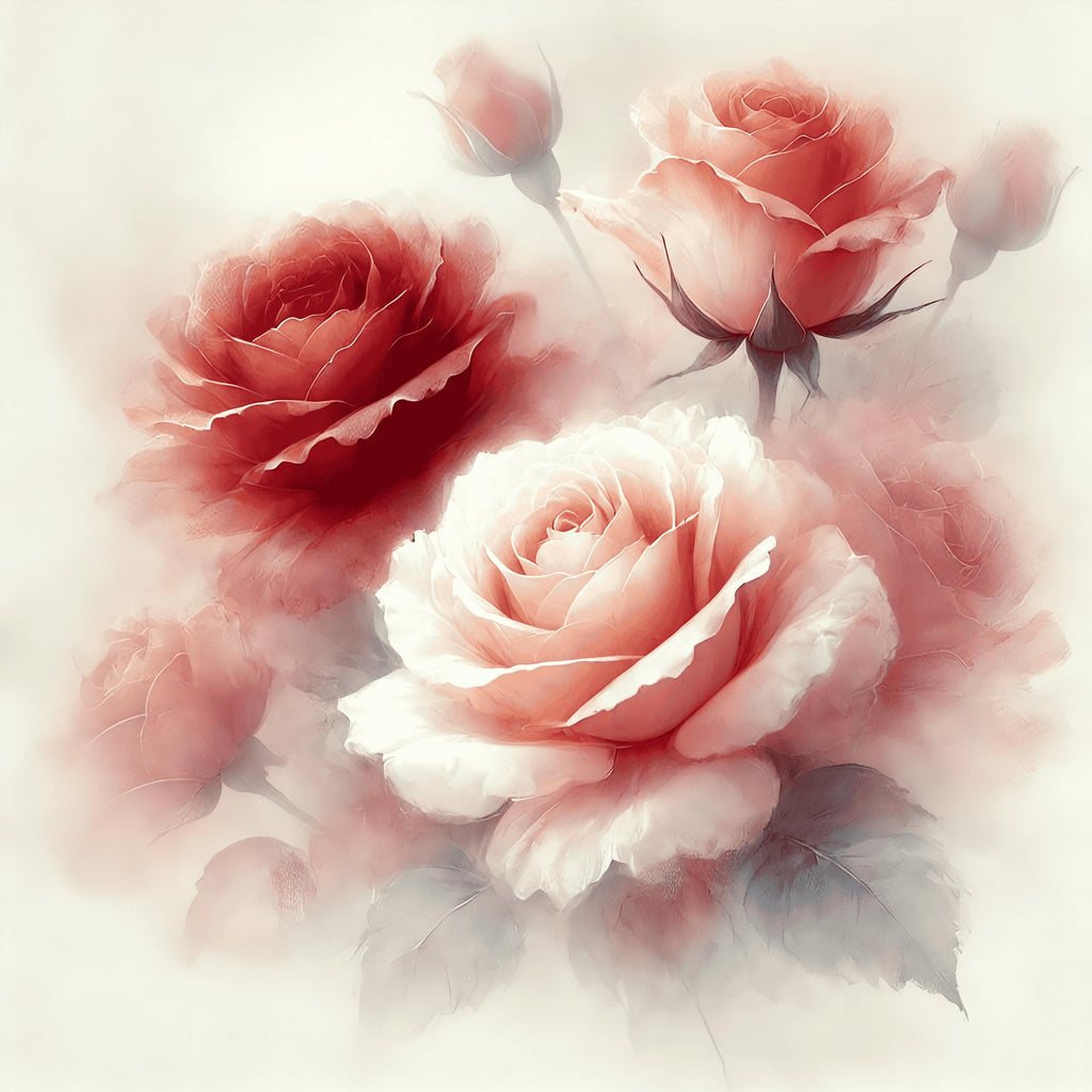 Watercolor Roses Print: Romantic Floral Wall Art (Digital Download)