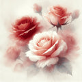 Watercolor Roses Print: Romantic Floral Wall Art (Digital Download)
