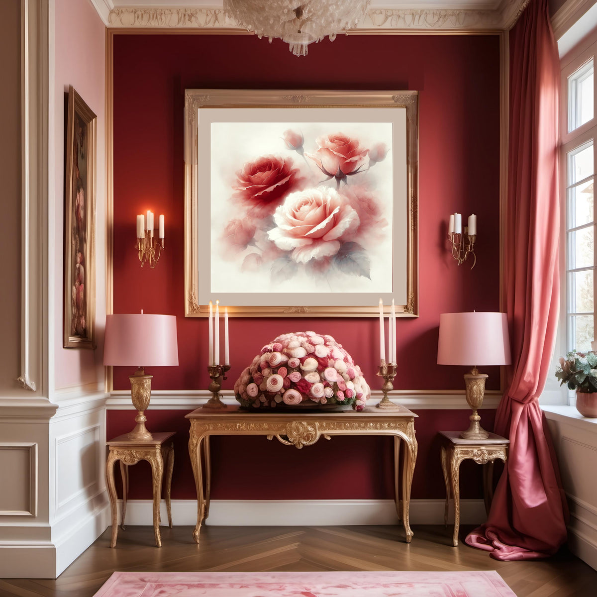 Watercolor Roses Print: Romantic Floral Wall Art (Digital Download)