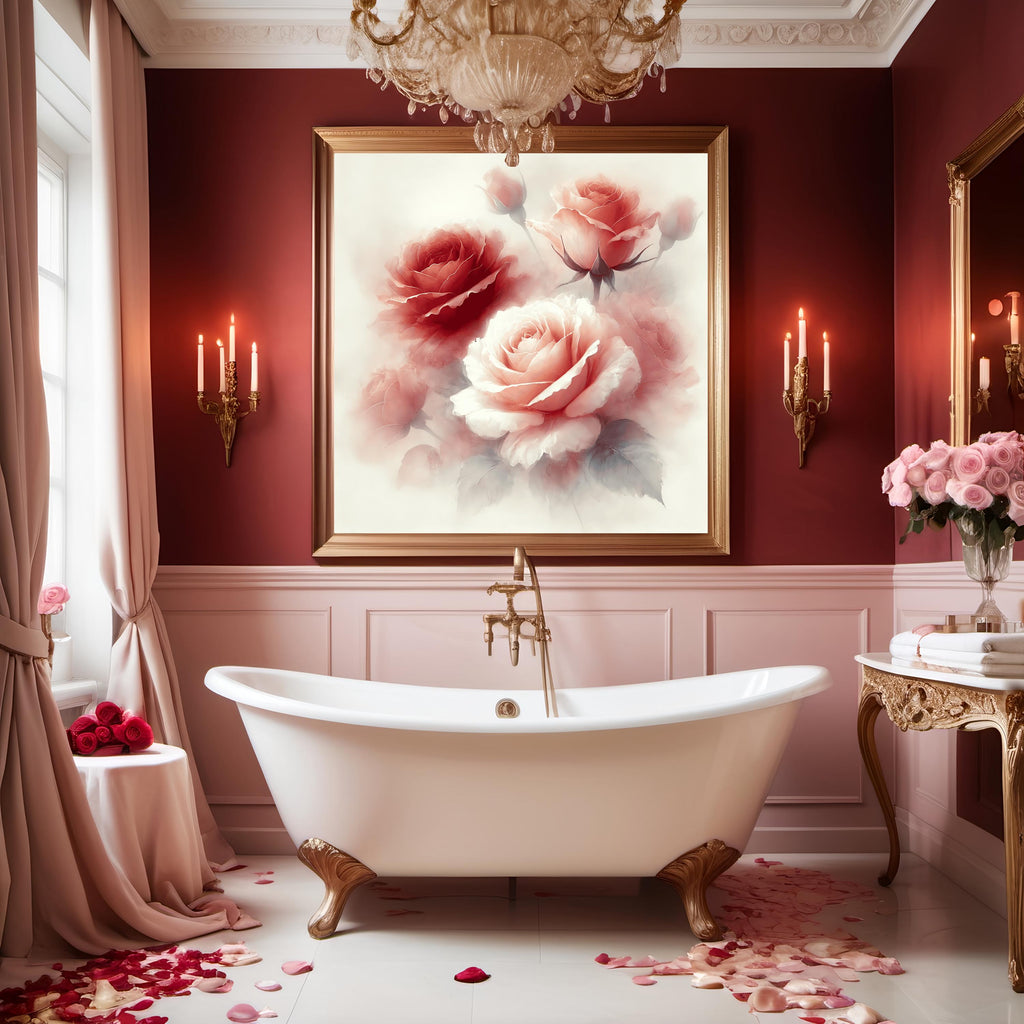 Watercolor Roses Print: Romantic Floral Wall Art (Digital Download)