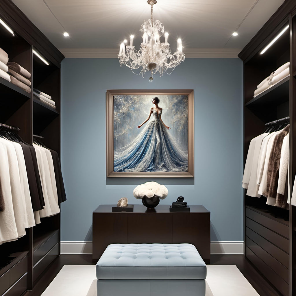 Moonlit Ice Couture Gown Digital Print: Ethereal Fashion Wall Art (Digital Download)
